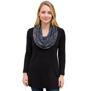 Soft surroundings navy cowl neck sz S wool blend tunic sweater dress EUC winter